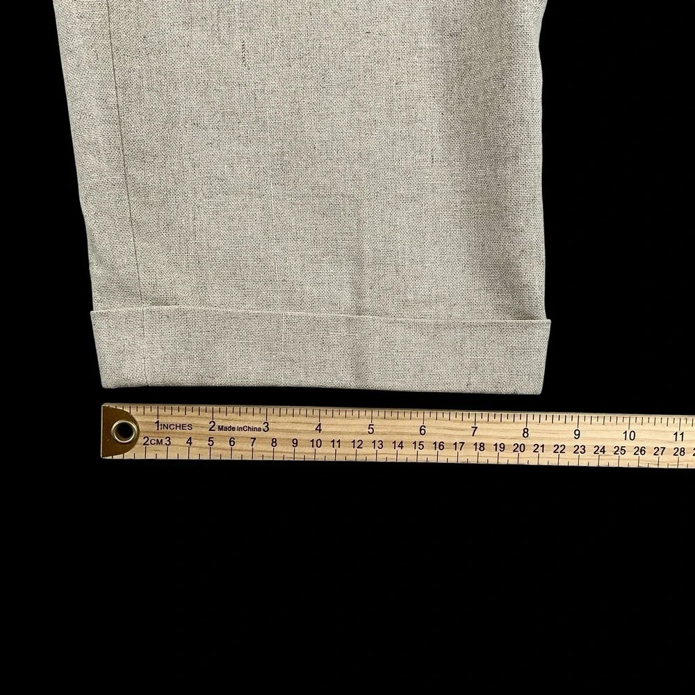 Perry Ellis Pants Men 36x32 (ACTUAL 35x31.5) Beige Linen Cuffed Pleated VTG NEW
